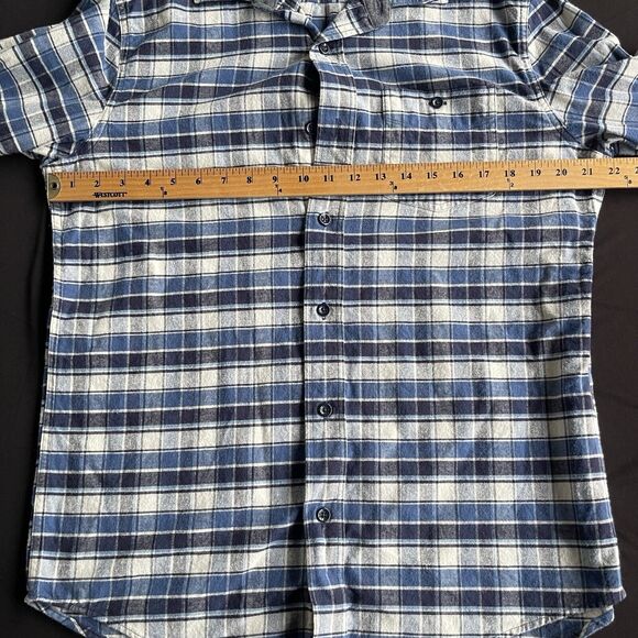 LL Bean Flannel Shirt Mens Medium Plaid Slightly Fitted Cotton Outdoor Button Up - Picture 5 of 8
